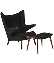 Hans Wegner Papa Bear Chair and Ottoman Teak A.P. Stolen Signed Denmark, 1960_Thumbnail