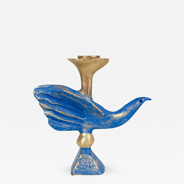 Gilt Bronze Dove Candlestick by Pierre Casenove for Fondica