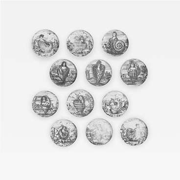 Rare Complete Set of 12 Le Oceanidi Plates by Piero Fornasetti