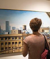 ASL Exhibit Guest admiring Subway track art Thumbnail