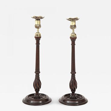 11_Mahogany and Brass Candlesticks circa 1830