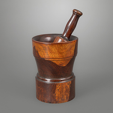 19_18th Century Lignum Vitae Pestle and Mortar