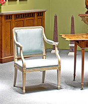 Pair of Painted and Parcel Gilt Armchairs Thumbnail