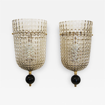 Gallery Walls 8_Pair of Murano Glass Demilune Wall Sconces