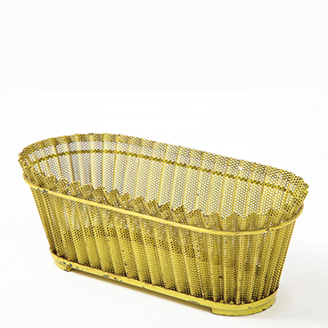 Mathieu Mategot Planter Perforated Metal Yellow Lacquer France c 1940