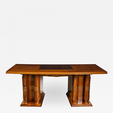 Milord Antiques 8_Elegant art deco mahogany and gilt bronze desk by Jules Leleu