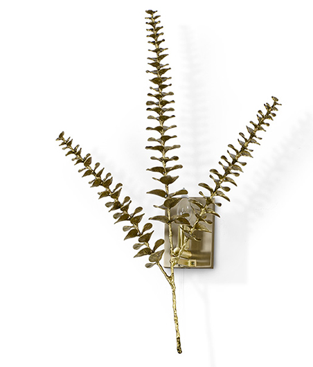 Eucalypse Leaf Brass Sconce