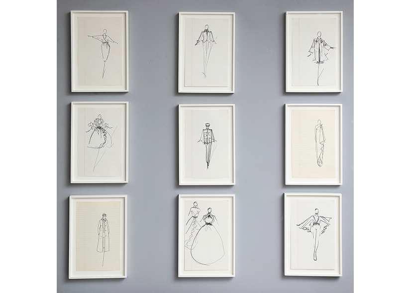 Guy Regal_Halston Sketches Framed