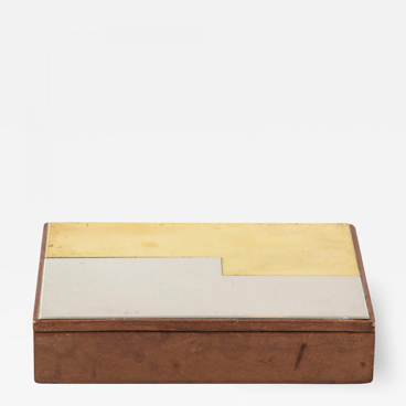 Petite-modernist-leather-brass-and-steel-box-France-1970s-491074-2170747