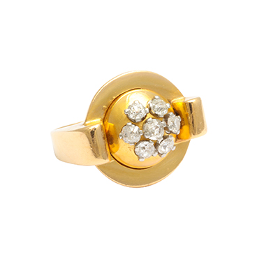 Retro Gold and Diamond Ring