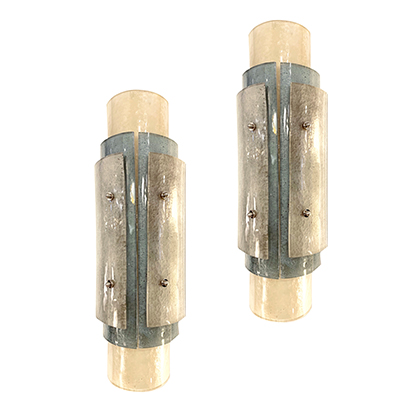 Glass Nickel Wall Lights