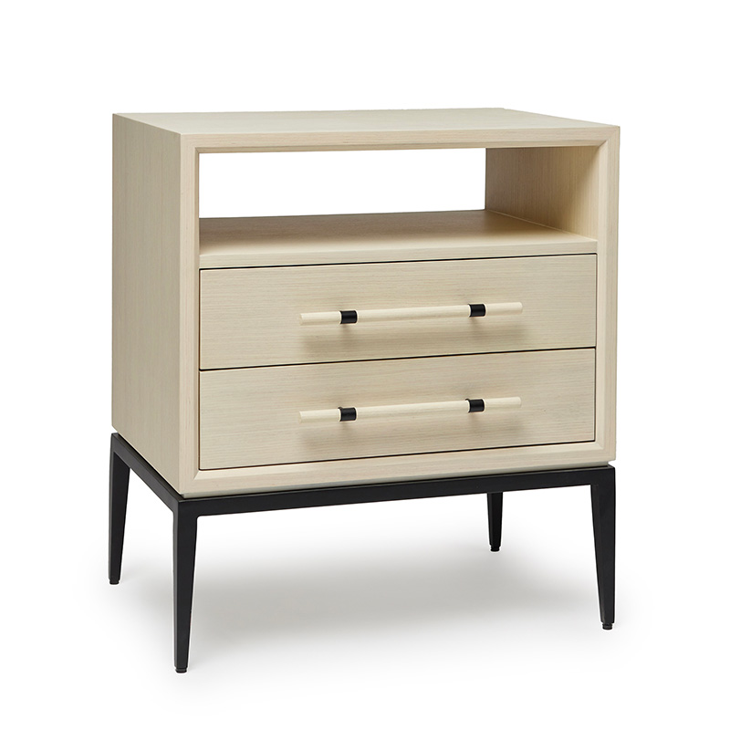 Interlude Home Burton Bedside Chest - Parchment